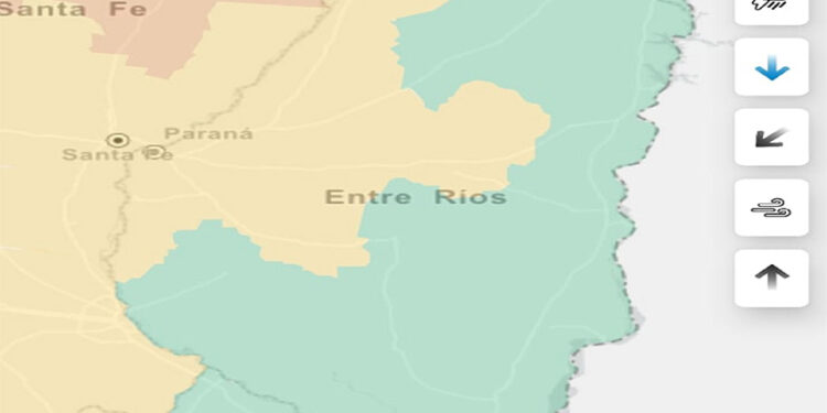 El Servicio Meteorológico Nacional emitió alerta amarilla para el centro oeste entrerriano