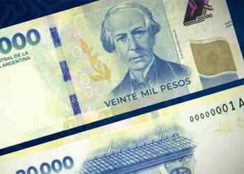 Comenzó a circular el nuevo billete de 20.000 pesos
