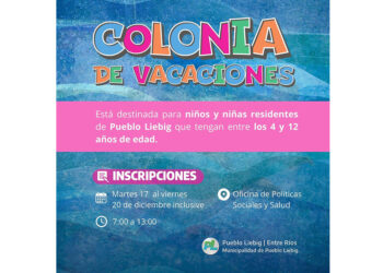 Liebig: Se abren las inscripciones para la colonia de vacaciones