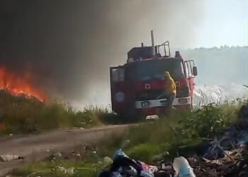 Incendio en el depósito de basura de Ubajay