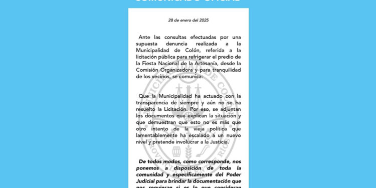 Ante la denuncia al municipio de Colón la respuesta oficial no se hizo esperar