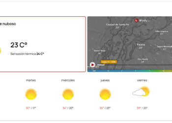 Pronóstico del tiempo para Entre Ríos hoy