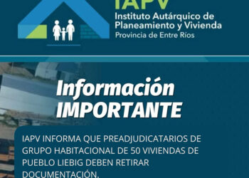 IAPV: Preadjudicatarios de grupo habitacional de 50 viviendas de pueblo liebig deben retirar documentación.