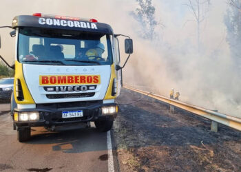 Nuevamente las llamas afectaron un tramo de la Ruta Nacional 14