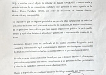 Domingo Daniel Rossi exige al PJ Entre Ríos un cronograma claro, Boleta Única y fecha de internas para definir candidaturas