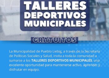 Pueblo Liebig: Inscripciones abiertas para los Talleres Deportivos Municipales