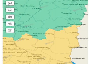 Emitieron alerta amarilla por tormentas para este sábado en la provincia de Entre Rios