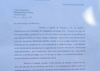 Empleados Municipales de Ubajay Entre Rios, en pie de lucha