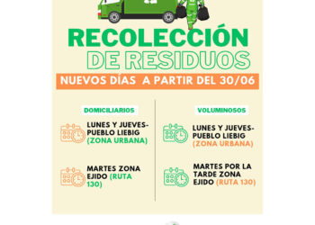 Liebig: Nuevos días de recolección de residuos a partir del 30 de junio