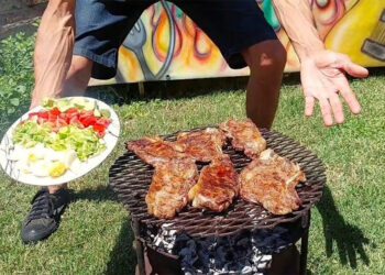 Un plato para cerrar las vacaciones: Vacío de Ternera y Morcilla a la Parrilla con Ensaladas
