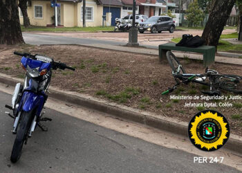 Colón: ciclista resultó con lesiones graves tras un siniestro vial