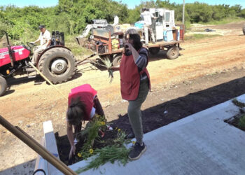 Pueblo Liebig: Trabajos previos a la inauguración de las 50 viviendas y el Centro de Atención Primaria de Salud.