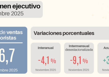 Las ventas minoristas pyme descendieron 4,1% interanual en noviembre
