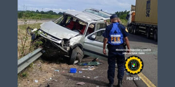 Vuelco en la Autovía Gervasio Artigas