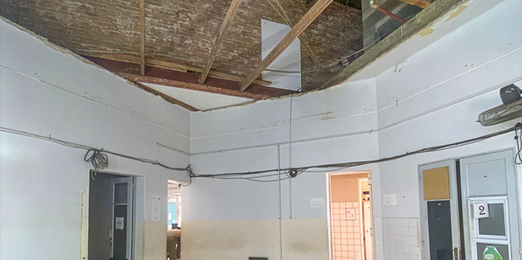 Tras el desprendimiento de un techo, comienzan las reparaciones en el Hospital Centenario de Gualeguaychú