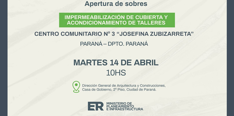 Se ejecutarán trabajos edilicios en Centro Comunitario educativo de Paraná