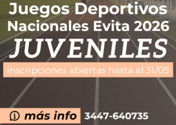Abren las inscripciones para los Juegos Deportivos Nacionales Evita 2026 en Colón