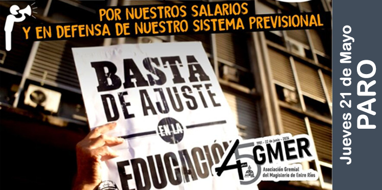Agmer convoca a un paro para mañana jueves, el quinto de 2026