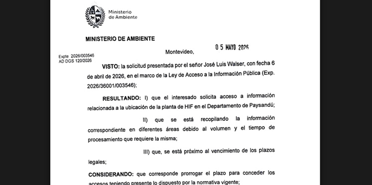 El Gobierno de Uruguay respondió formalmente a Colón por la instalación de la planta de HIF Global