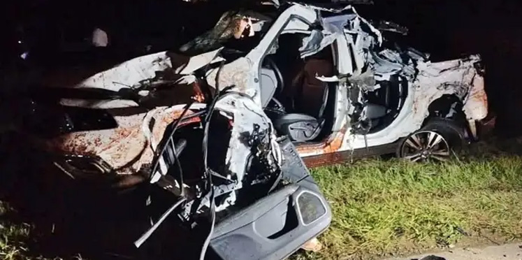 Un caballo suelto provocó un fuerte choque en la Autovía Artigas y un camionero volcó