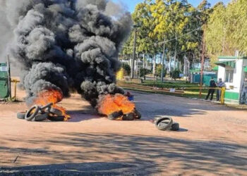 Nueva manifestación de trabajadores de Granja Tres Arroyos sobre la Ruta 14