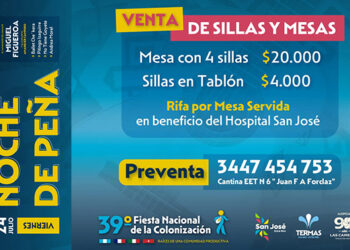 39° Fiesta Nacional de la Colonización venta de mesas y sillas de la peña