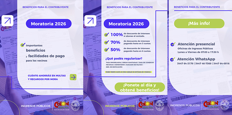 Colón: Moratoria 2026. Beneficios para ponerse al día