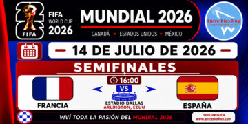 Hoy Francia vs. España, por la primer semifinal del Mundial 2026