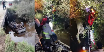 Una camioneta despistó y terminó dentro de un arroyo en el norte de Entre Ríos