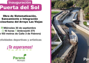 Paraná: Inauguran obras de saneamiento e integración urbana sobre el arroyo Las Viejas