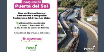 Paraná: Inauguran obras de saneamiento e integración urbana sobre el arroyo Las Viejas
