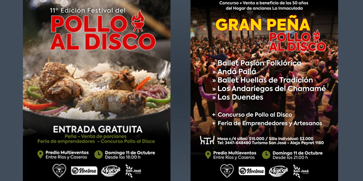 Se viene la 11° edición del Festival del Pollo al Disco en San José