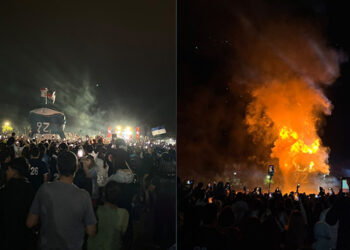 Noche de antorchas y tradición: la Promo 2026 realizó la Quema del Muñeco en el Parque Quirós