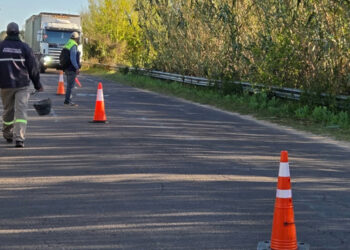 Trabajos en el acceso a Pueblo Liebig