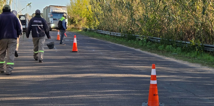 Trabajos en el acceso a Pueblo Liebig