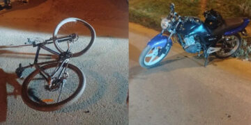 Una mujer sufrió graves heridas tras un choque entre una moto y una bicicleta